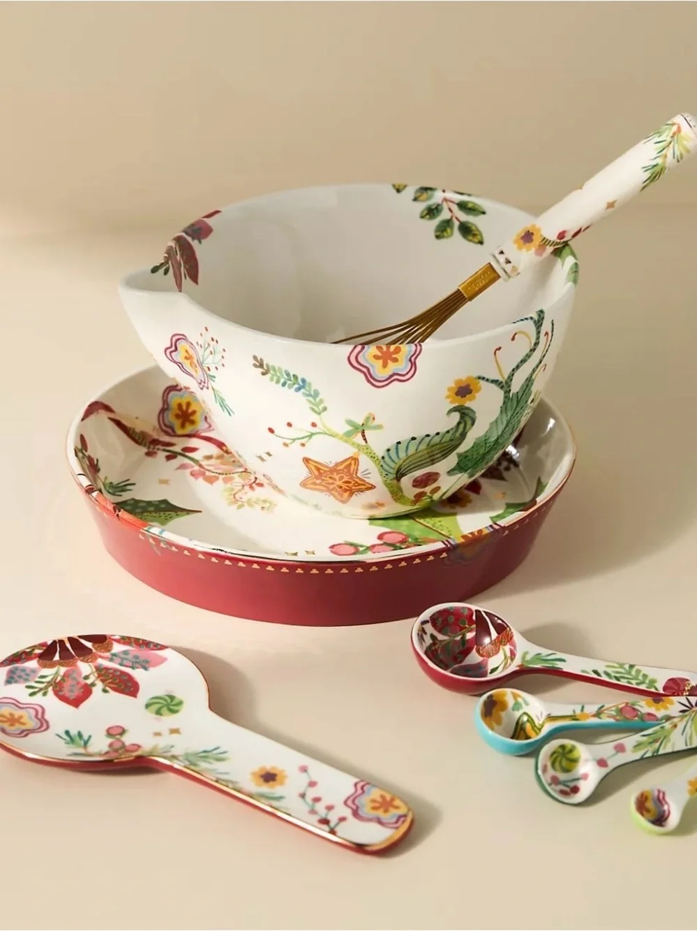 Anthropologie Coco Floral Pie Dish